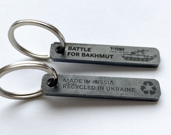 Authentic T-72 Tank Steel Keychain from Ukraine - Russian Tank Relic