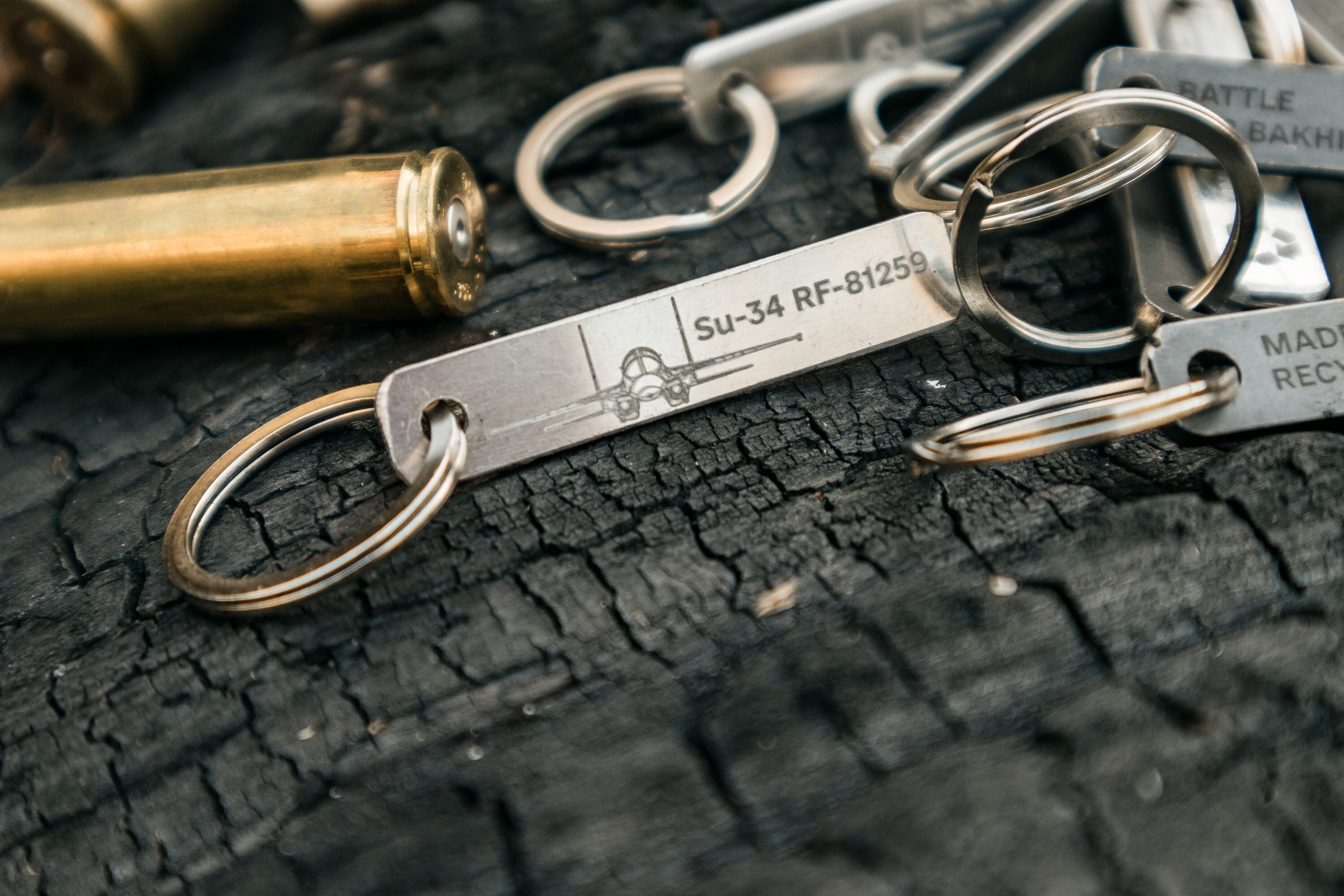 Piece of Russian SU-34 RF-81259 Keychain - A Symbol of Ukraine's