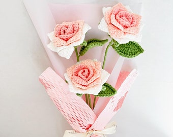 Handmade Crochet Flower Bouquet: Everlasting Yarn Roses