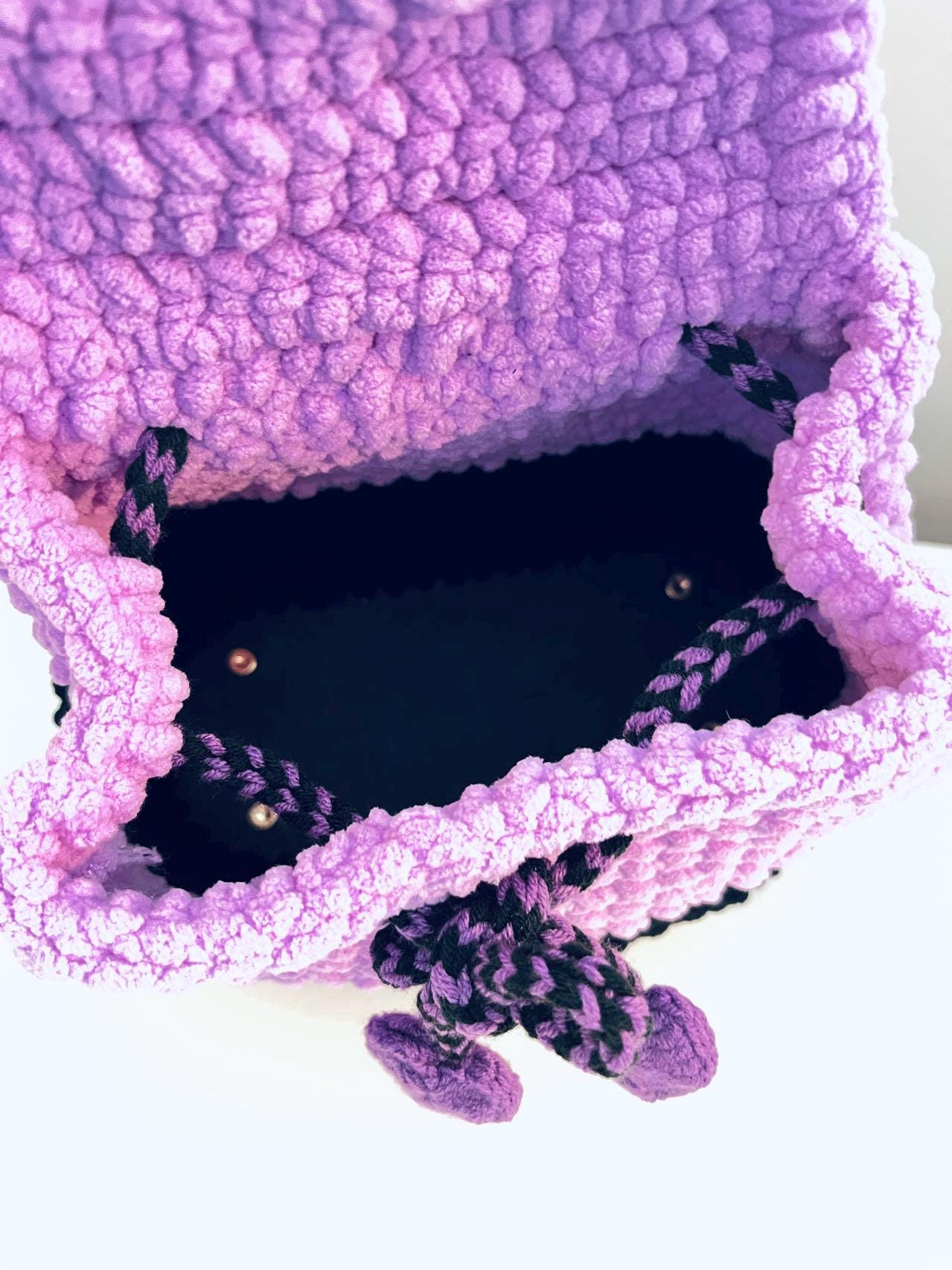 NWT Dylan Crochet Backpack Lilac Purple Crochet Backpack | Crochet Bag | Crochet Bag Pattern  main image 2