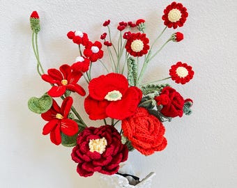 Handmade Crochet Flower Bouquet: Everlasting Yarn Arrangement