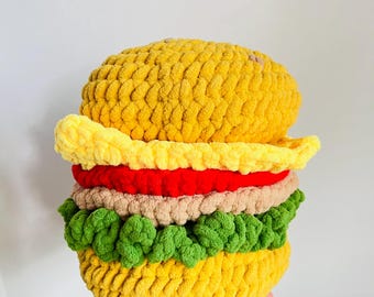 finished product+Large Size Crochet Hamburger  +ornament+home decoration+office decoration