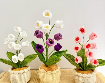 Crochet Potted Lily of the Valley: Handmade Yarn Home Decor