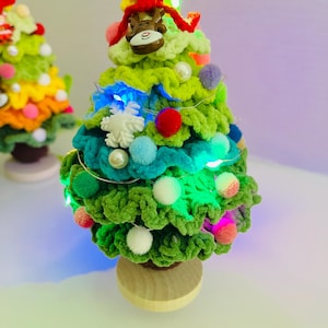 Árbol de Navidad de crochet, Árbol de Navidad hecho a mano, Decoración del hogar, Árbol de Navidad en maceta, Mini árbol de Navidad, Regalo de Navidad, Regalo para amigos
