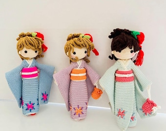 Crochet Kimono Girl Doll: Handmade Japanese Amigurumi