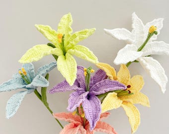 christmas gift+thanksgiving gift+single crochet lily+crochet flower+forever flower+birthday gift+ Housewarming Present+graduation gift