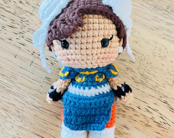 Crochet chun-li amigurumi Doll: Handmade Cotton Plush
