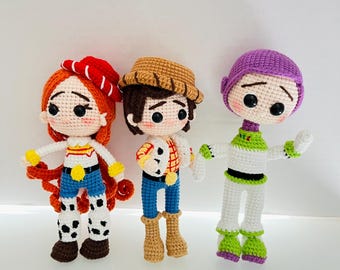 Handmade Toy Story Crochet Doll: Woody, Jessie, Buzz Lightyear Plush