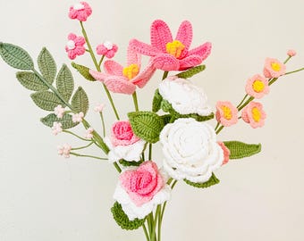Handmade Crochet Flower Bouquet: Everlasting Yarn Floral Arrangement