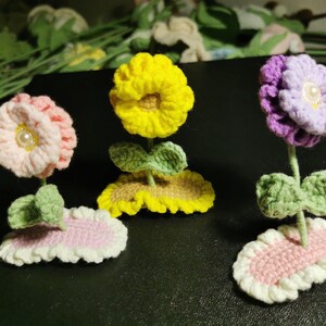 Handmade Crochet Flower Hair Clip: Girl's Hair Accessory