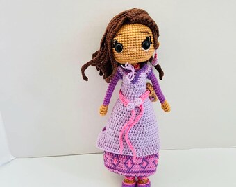 Handmade Crochet Asha Doll - 9 Inch Plush Toy, Christmas Gift