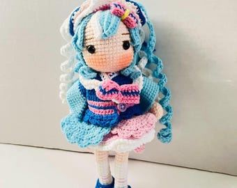 Handmade Miku Crochet Doll – 9-inch Anime Plushie