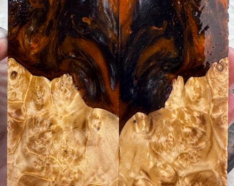 Stabilized Box Elder Burl Hybrid Knife Scales | SBEB 1256