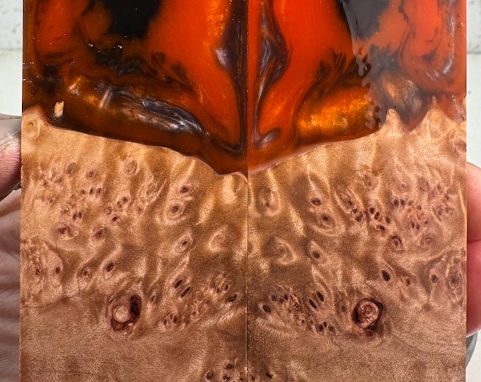 Stabilized Maple Burl Hybrid Knife Scales | SMB 871