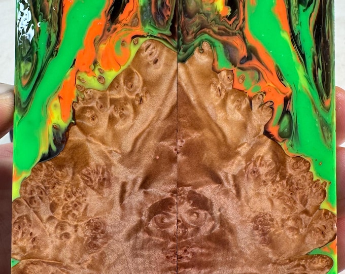 Stabilized Maple Burl Hybrid Knife Scales | SMB 1071