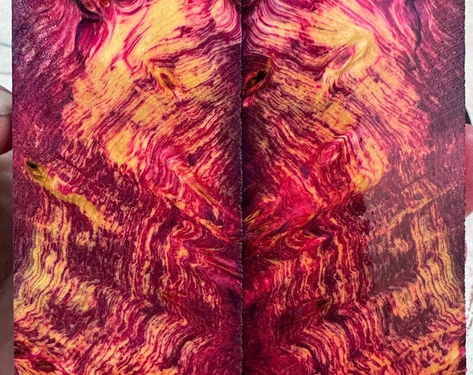 Stabilized (by K&G) Yellow Cedar Burl Knife Scales | YCB 411