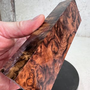 Clear Stabilized Turkish Walnut Burl Knife Block | STW 108