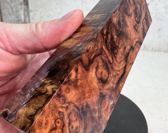 Clear Stabilized Turkish Walnut Burl Knife Block | STW 108
