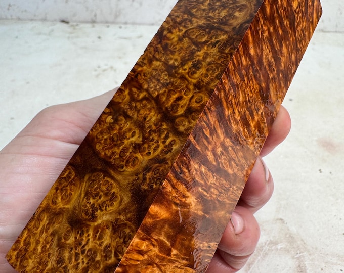 Stabilized Amboyna Burl Turning Blank | Duck or Call Blank | SAB 1038