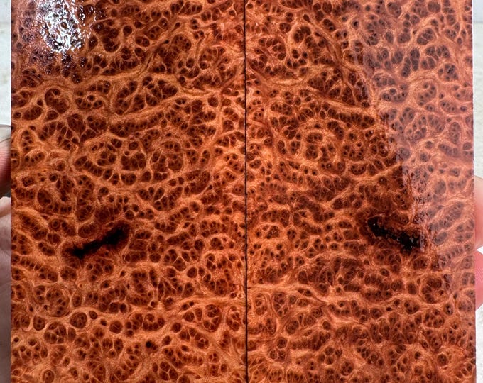 Stabilized (K&G) Redwood Lace Burl Knife Scales | SRW 789