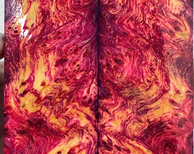 Stabilized (by K&G) Yellow Cedar Burl Knife Scales | YCB 409