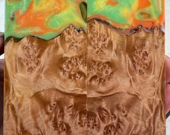 Stabilized Maple Burl Hybrid Knife Scales | SMB 1046