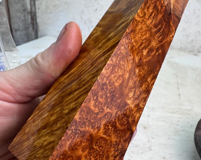 Stabilized Amboyna Burl Turning Blank | Duck or Call Blank | SAB 880