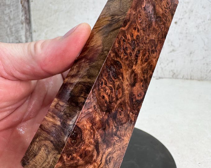 Clear Stabilized Turkish Walnut Burl Knife Block | STW 109