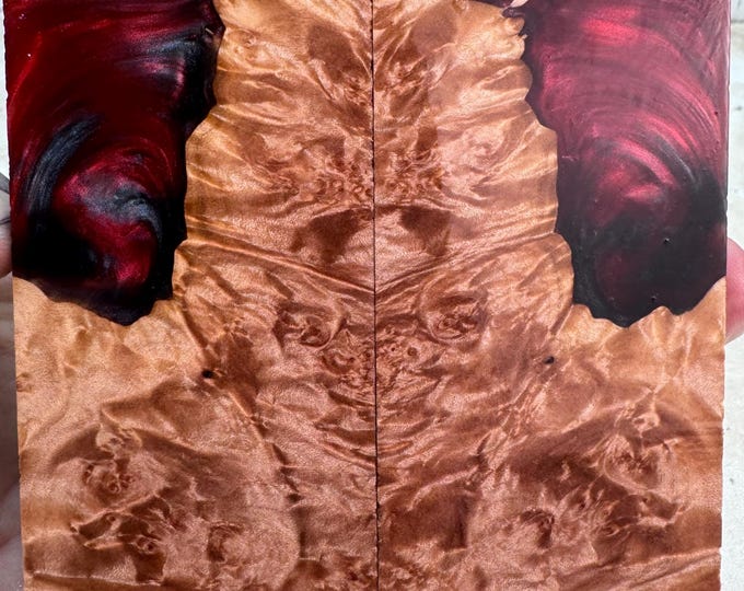 Stabilized Maple Burl Hybrid Knife Scales | SMB 1201
