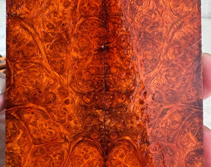 Stabilized Red Amboyna Burl Knife Scales | FREE SHIPPING | SAB 846