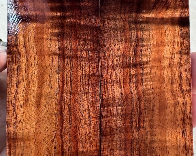 Stabilized Curly Hawaiian Koa Knife Scales | KOA 163