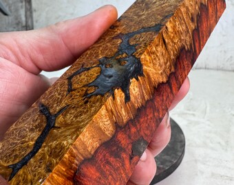 Stabilized Amboyna Burl Turning Blank | Duck or Call Blank | SAB 840