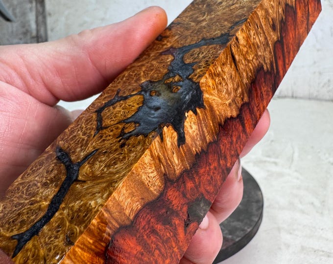 Stabilized Amboyna Burl Turning Blank | Duck or Call Blank | SAB 840