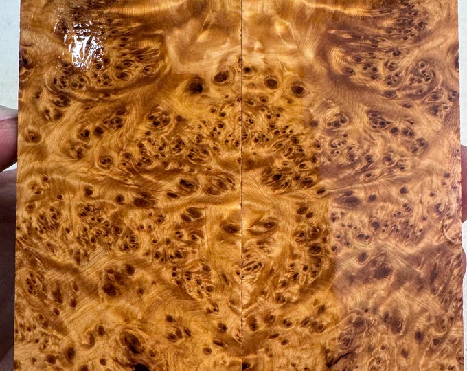 Stabilized (by K&G) Yellow Cedar Burl Knife Scales | YCB 428