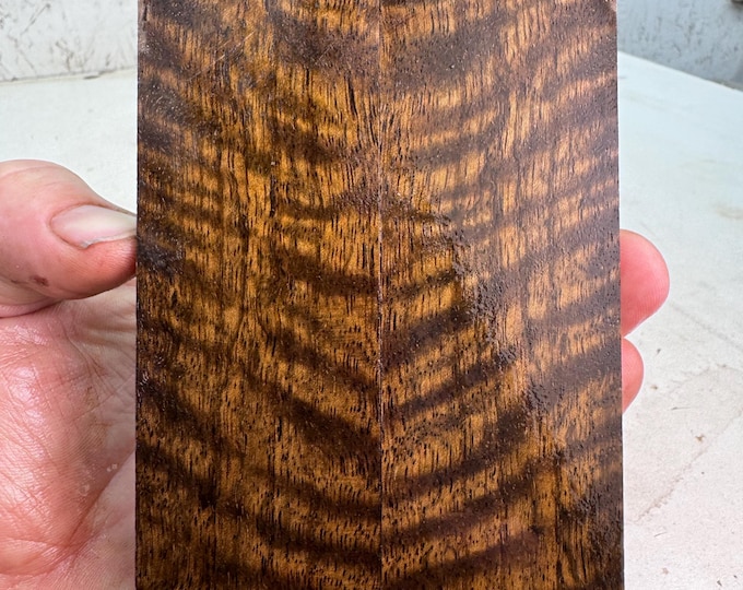 Stabilized Curly Mango Knife Scales | SCM 574