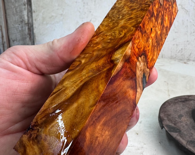 Stabilized Amboyna Burl Turning Blank | Duck or Call Blank | SAB 879