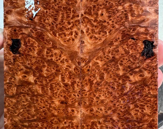 Stabilized Redwood Lace Burl Knife Scales | SRW 860