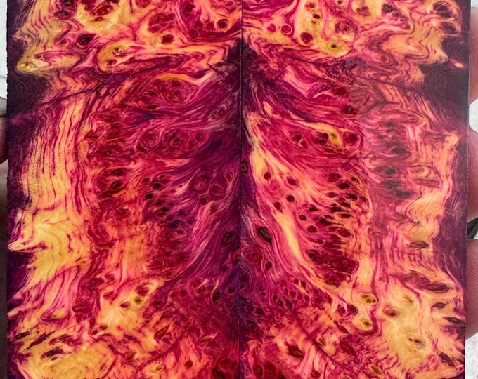 Stabilized (by K&G) Yellow Cedar Burl Knife Scales | YCB 410