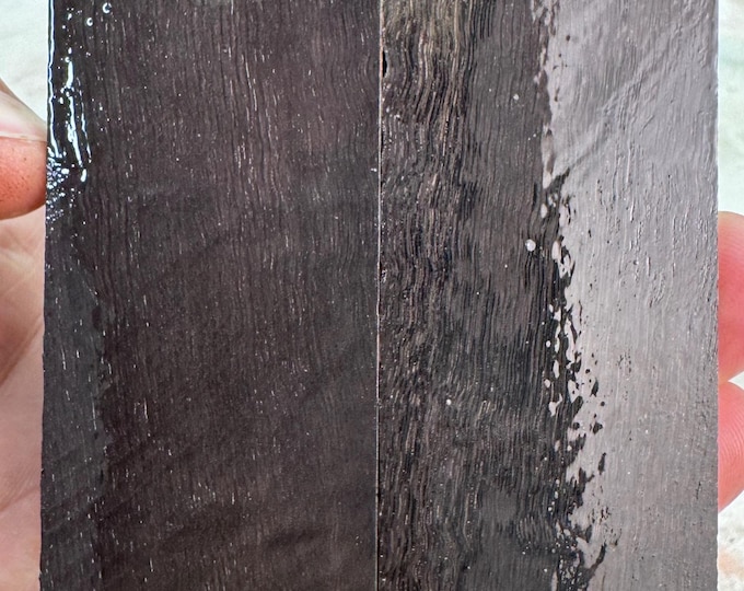 Stabilized Bog Oak Knife Scales | SBO 112