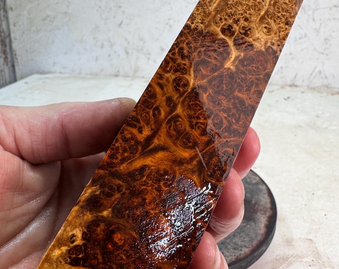 Stabilized Amboyna Burl Turning Blank | Duck or Call Blank | SAB 1123