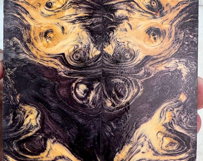 Stabilized (by K&G) Yellow Cedar Burl Knife Scales | YCB 424