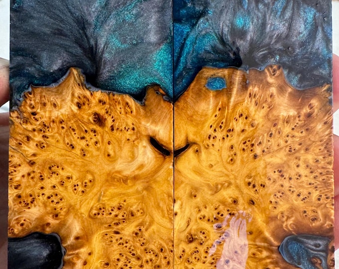 Stabilized Yellow Cedar Burl Hybrid Knife Scales | YCB 385