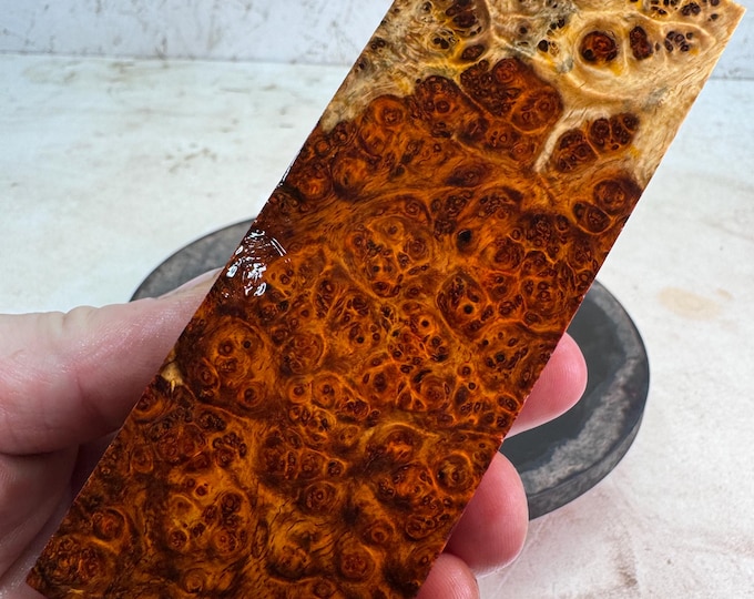 Stabilized Amboyna Burl Knife Block or Blank | SAB 1017