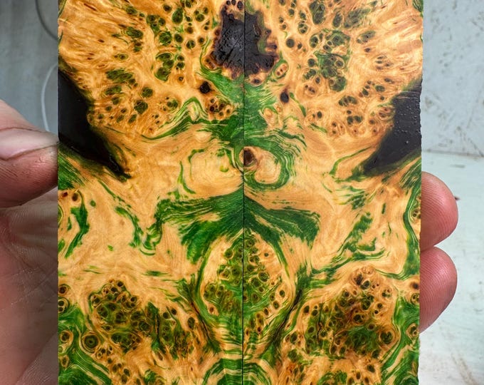 Stabilized (WD) Yellow Cedar Burl Knife Scales | YCB 251
