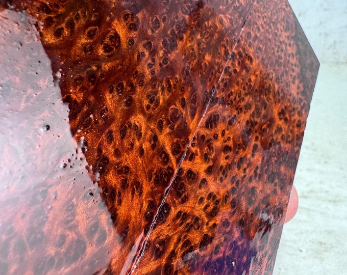 Clear Stabilized Redwood Lace Burl Knife Scales | SRW 740