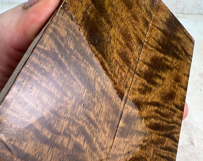 Stabilized Curly Mango Knife Scales | OVERSIZED | SCM 628