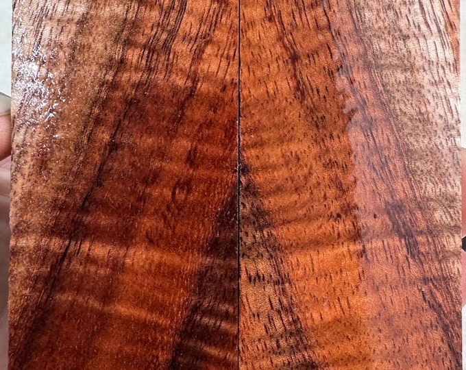 Stabilized Curly Hawaiian Koa Knife Scales | KOA 130