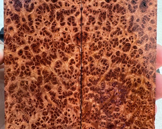 Stabilized Redwood Lace Burl Knife Scales | SRW 864