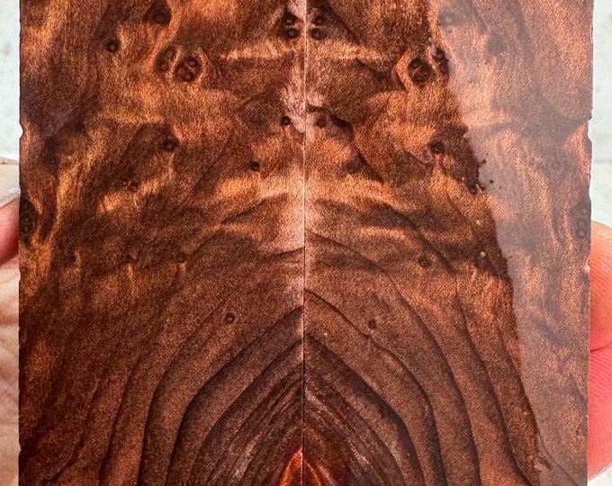 Clear Stabilized Redwood Lace Burl Knife Scales | SRW 614