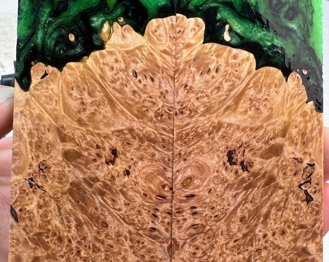Stabilized Maple Burl Hybrid Knife Scales | SMB 1018